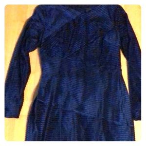 Navy long sleeved ribbed sheath dress used once.